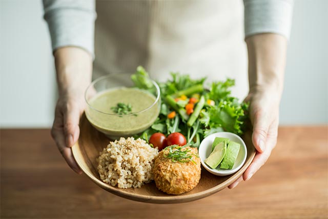 野菜が豊富な食事